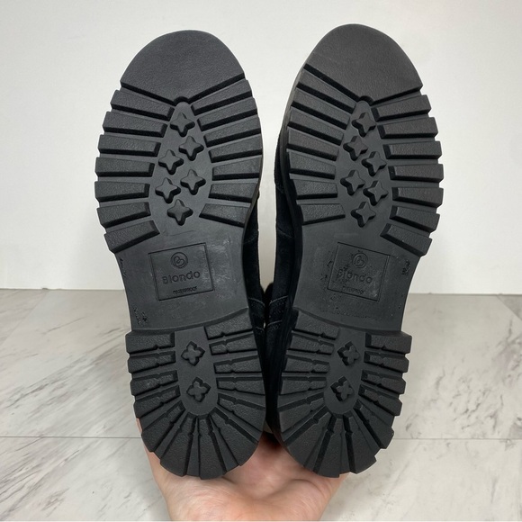 New! Blondo Hayven Black Suede Faux Fur Cuff Boot 8M - Picture 13 of 14